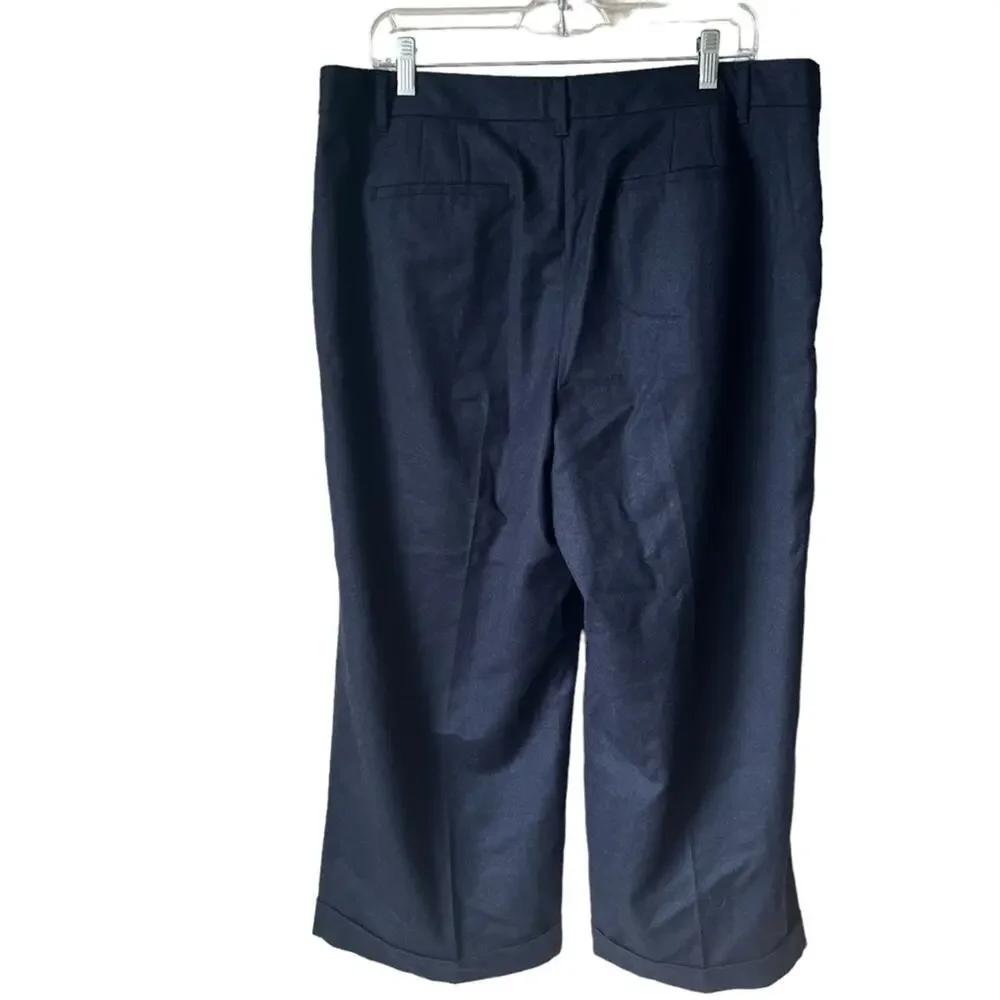 Talbots Size 16 Wool Lined Cuffed Trousers Cropped
